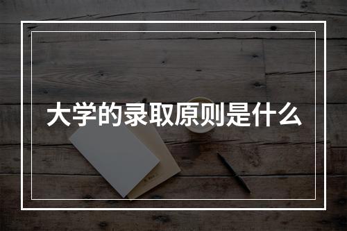 大学的录取原则是什么