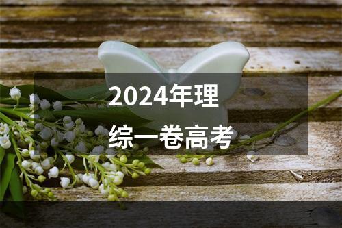 2024年理综一卷高考