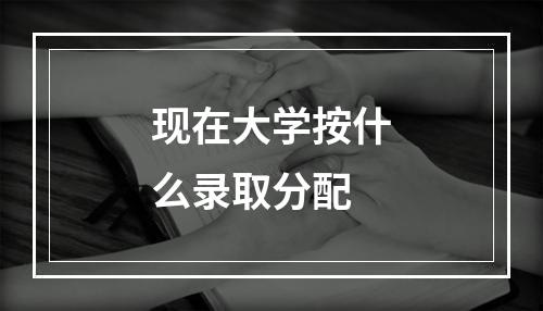 现在大学按什么录取分配