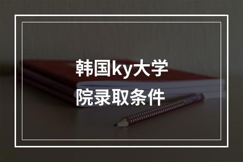 韩国ky大学院录取条件