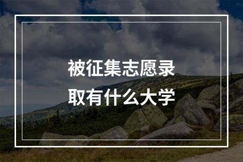 被征集志愿录取有什么大学