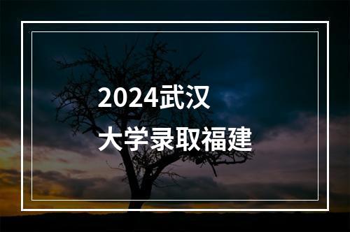 2024武汉大学录取福建