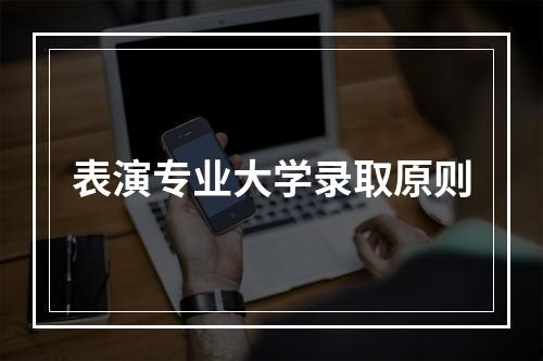 表演专业大学录取原则