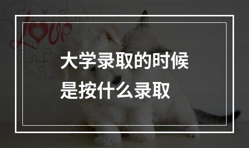 大学录取的时候是按什么录取