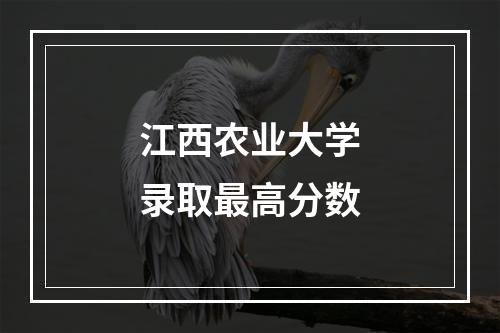 江西农业大学录取最高分数