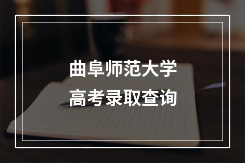 曲阜师范大学高考录取查询