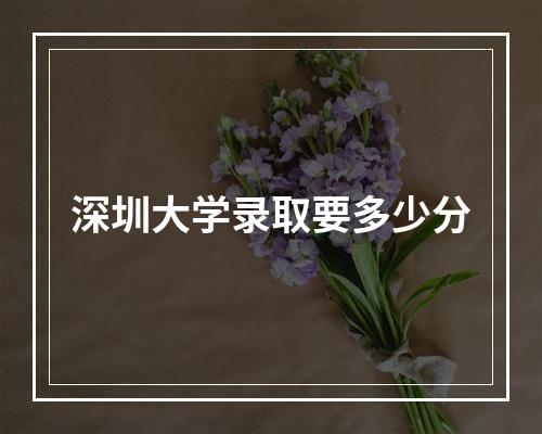 深圳大学录取要多少分