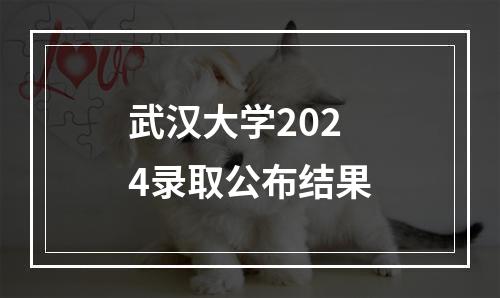 武汉大学2024录取公布结果