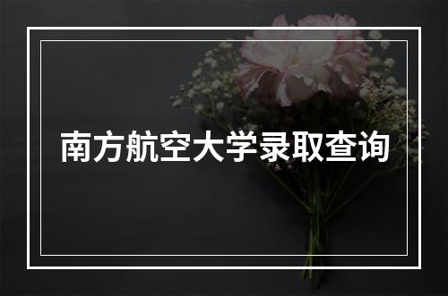 南方航空大学录取查询