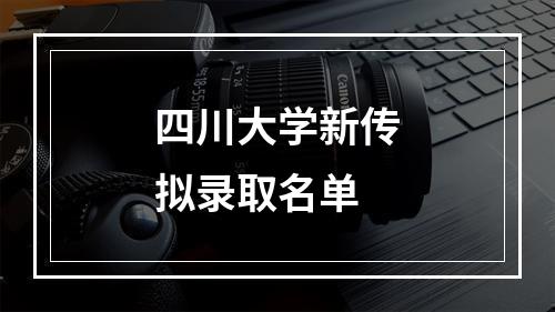 四川大学新传拟录取名单