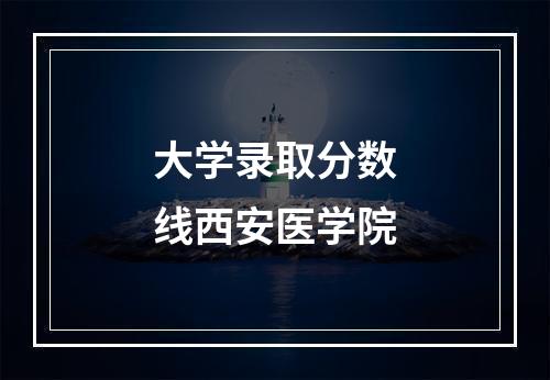 大学录取分数线西安医学院