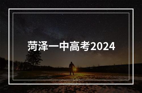 菏泽一中高考2024