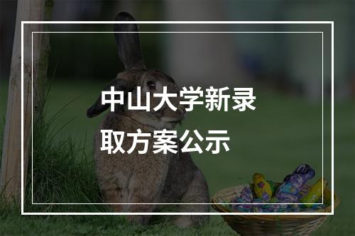 中山大学新录取方案公示