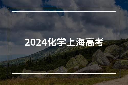 2024化学上海高考