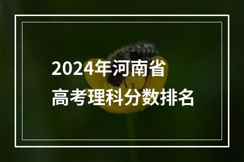 2024年河南省高考理科分数排名