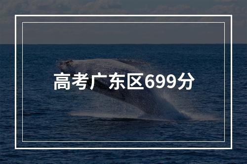 高考广东区699分