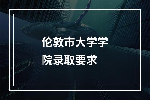 伦敦市大学学院录取要求