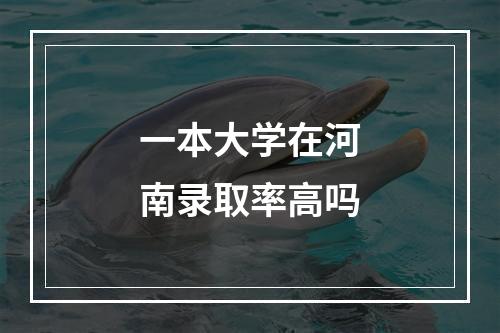 一本大学在河南录取率高吗