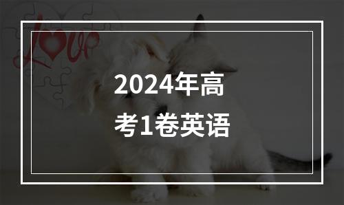 2024年高考1卷英语