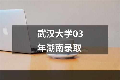 武汉大学03年湖南录取