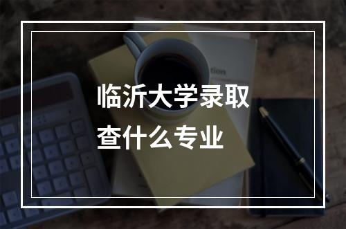 临沂大学录取查什么专业