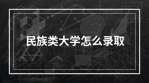 民族类大学怎么录取