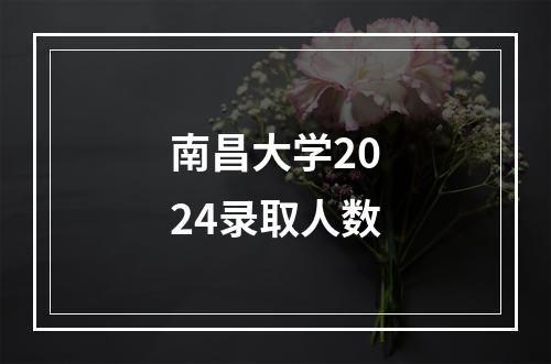 南昌大学2024录取人数