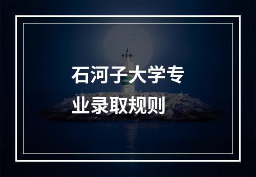 石河子大学专业录取规则