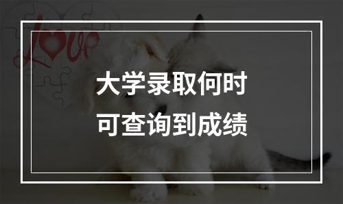 大学录取何时可查询到成绩