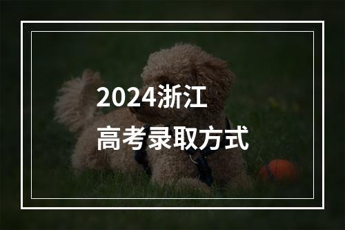 2024浙江高考录取方式