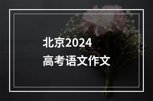 北京2024高考语文作文