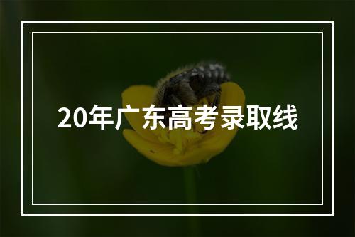 20年广东高考录取线