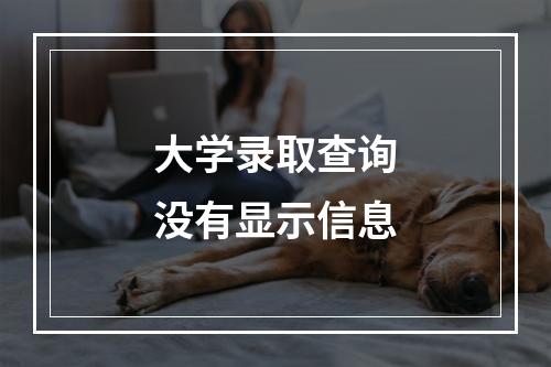 大学录取查询没有显示信息