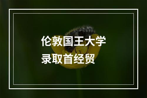 伦敦国王大学录取首经贸