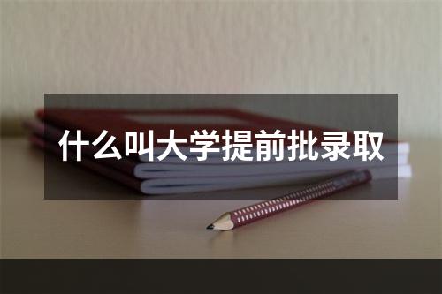 什么叫大学提前批录取