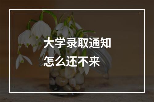 大学录取通知怎么还不来