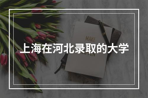 上海在河北录取的大学