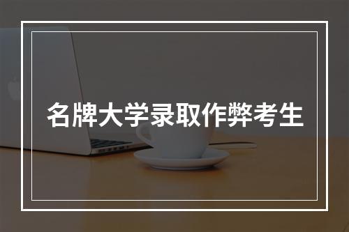 名牌大学录取作弊考生