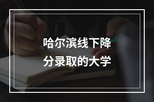 哈尔滨线下降分录取的大学