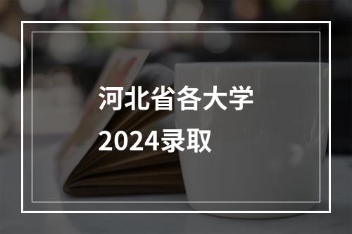 河北省各大学2024录取