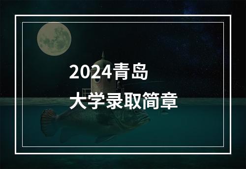 2024青岛大学录取简章