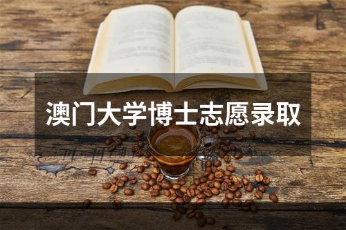 澳门大学博士志愿录取