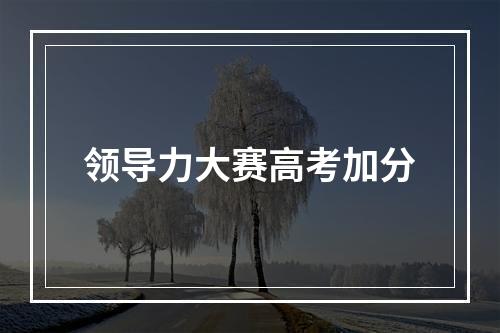 领导力大赛高考加分