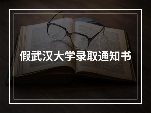 假武汉大学录取通知书