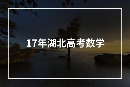 17年湖北高考数学