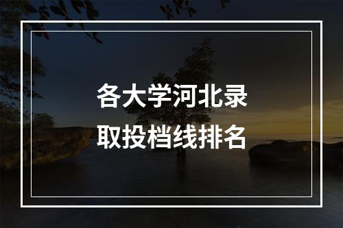 各大学河北录取投档线排名