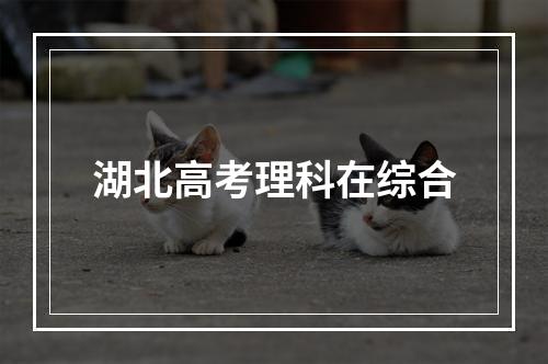 湖北高考理科在综合