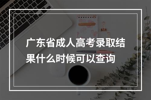 广东省成人高考录取结果什么时候可以查询