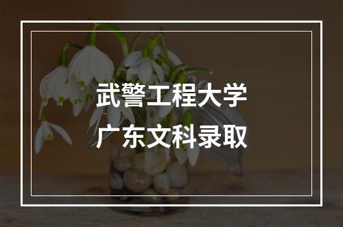 武警工程大学广东文科录取