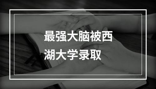 最强大脑被西湖大学录取